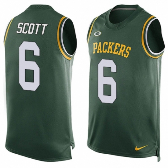 Men's Nike Green Bay Packers 6 JK Scott Limited Green Player Name & Number Tank Top NFL Jersey