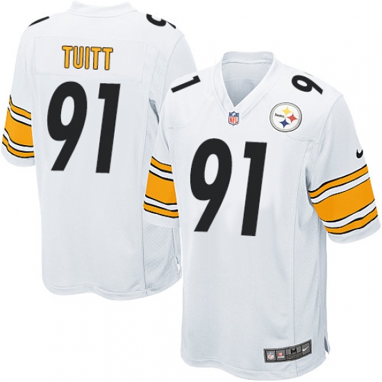 Men's Nike Pittsburgh Steelers 91 Stephon Tuitt Game White NFL Jersey