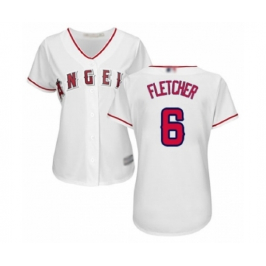 Women's Los Angeles Angels of Anaheim 6 David Fletcher Authentic White Home Cool Base Baseball Player Jersey