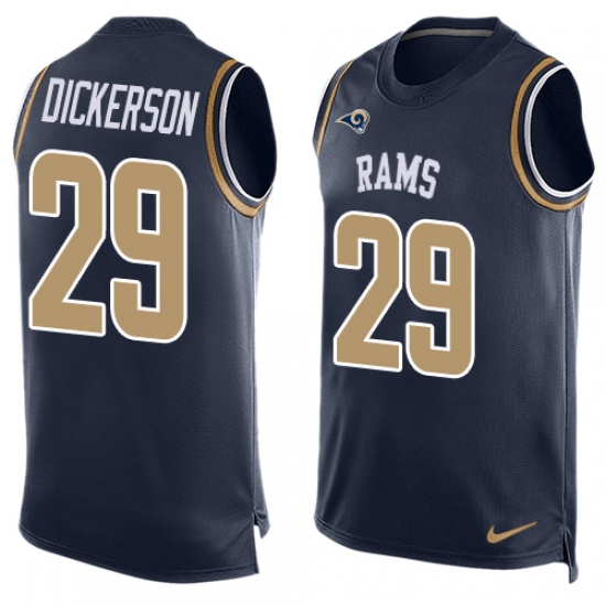 Men's Nike Los Angeles Rams 29 Eric Dickerson Limited Navy Blue Player Name & Number Tank Top NFL Jersey