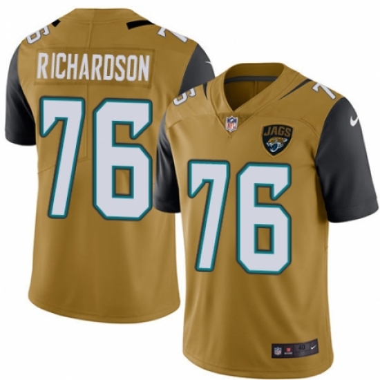 Men's Nike Jacksonville Jaguars 76 Will Richardson Limited Gold Rush Vapor Untouchable NFL Jersey