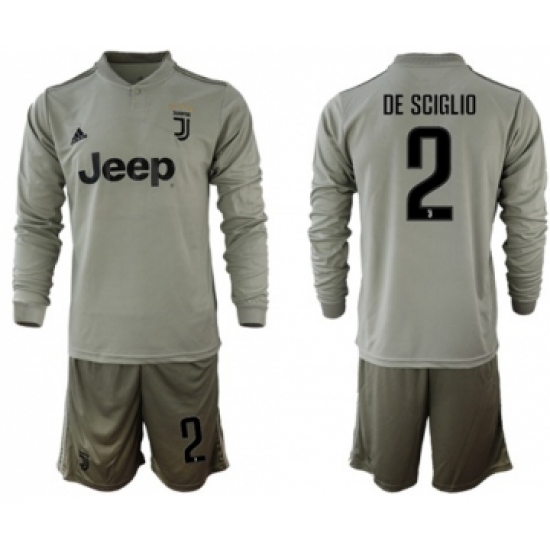 Juventus 2 De Sciglio Away Long Sleeves Soccer Club Jersey