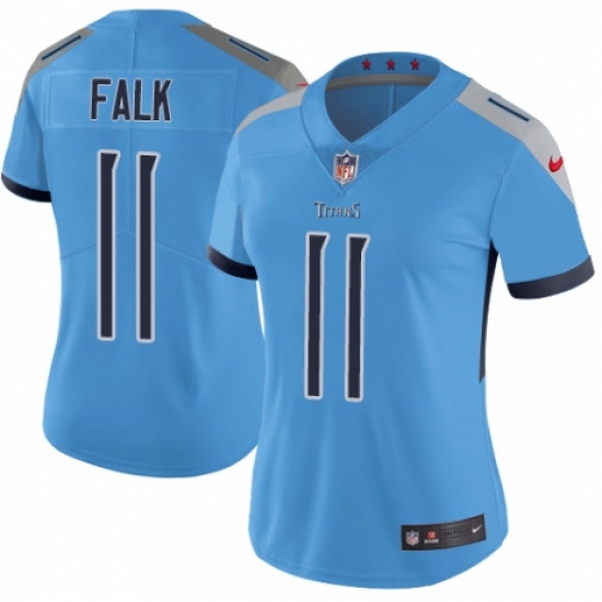 Women's Nike Tennessee Titans 11 Luke Falk Light Blue Alternate Vapor Untouchable Elite Player NFL Jersey