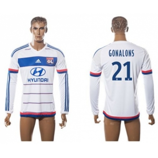 Lyon 21 Gonalons Home Long Sleeves Soccer Club Jersey