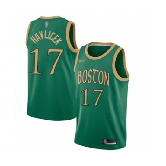 Men's Boston Celtics 33 Larry Bird Swingman Green Basketball Jersey - 2019 20 City Edition