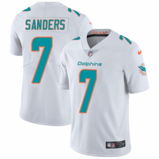 Men's Nike Miami Dolphins 7 Jason Sanders White Vapor Untouchable Limited Player NFL Jersey