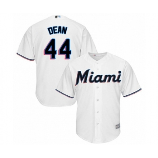 Youth Miami Marlins 44 Austin Dean Authentic White Home Cool Base Baseball Player Jersey