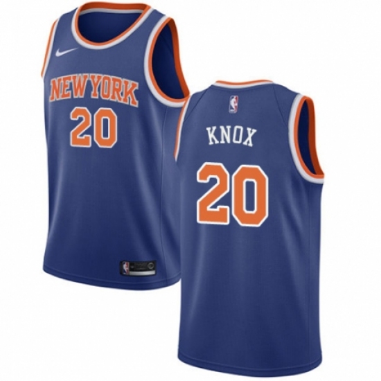 Men's Nike New York Knicks 20 Kevin Knox Swingman Royal Blue NBA Jersey - Icon Edition