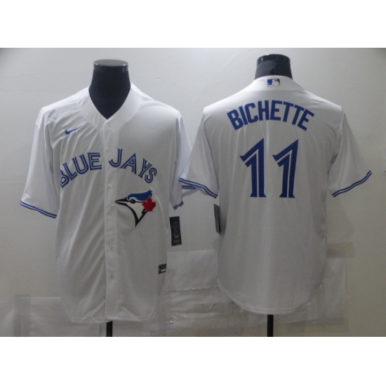 Men's Nike Toronto Blue Jays 11 Bo Bichette White Royal Alternate Stitched Baseball Jersey