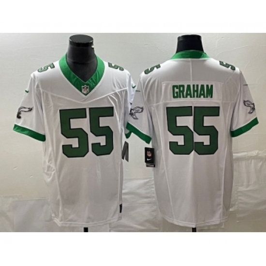 Men's Nike Philadelphia Eagles 55 Brandon Graham White 2023 F.U.S.E. Vapor Untouchable Stitched Football Jersey