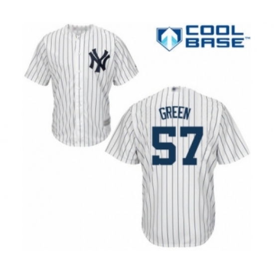 Youth New York Yankees 57 Chad Green Authentic White Home Baseball Player Jersey