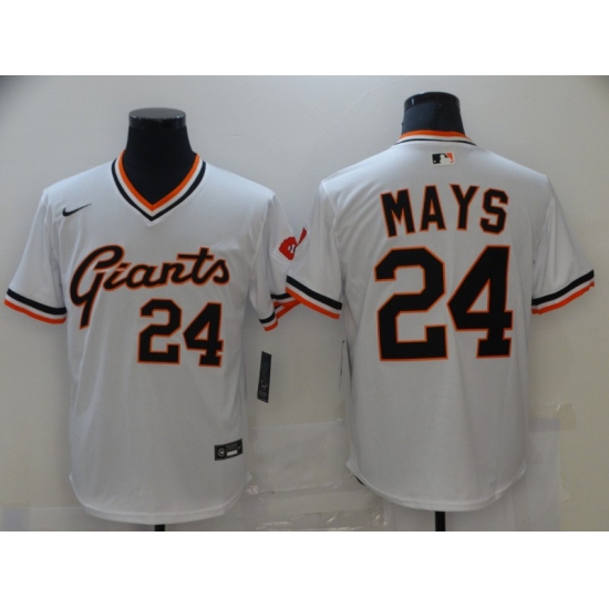 Men's Nike San Francisco Giants 24 Willie Mays Authentic White Jersey
