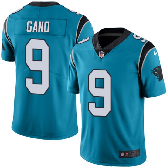 Youth Nike Carolina Panthers 9 Graham Gano Blue Alternate Vapor Untouchable Limited Player NFL Jersey