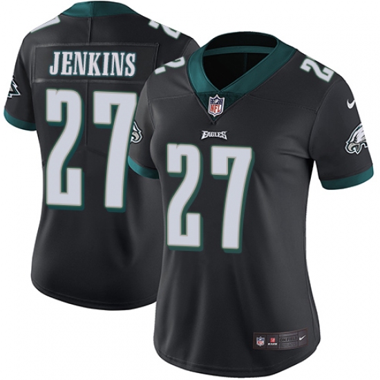 Women's Nike Philadelphia Eagles 27 Malcolm Jenkins Black Alternate Vapor Untouchable Limited Player NFL Jersey