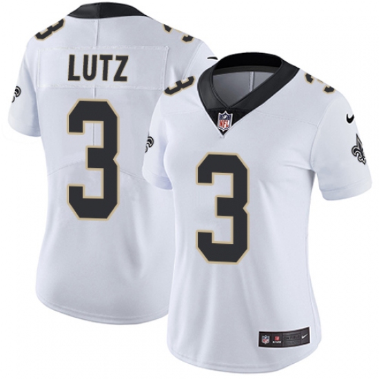 Women's Nike New Orleans Saints 3 Will Lutz White Vapor Untouchable Limited Player NFL Jersey