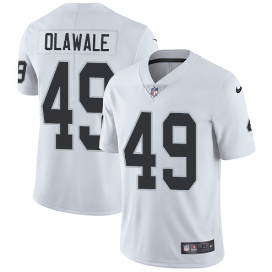 Youth Nike Oakland Raiders 49 Jamize Olawale Elite White NFL Jersey