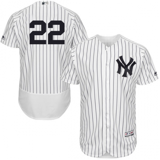 Men's Majestic New York Yankees 22 Jacoby Ellsbury White Home Flex Base Authentic Collection MLB Jersey