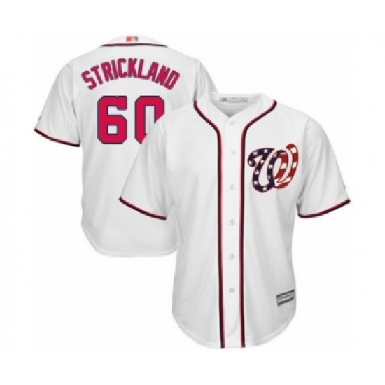 Youth Washington Nationals 60 Hunter Strickland Authentic White Home Cool Base Baseball Player Jersey