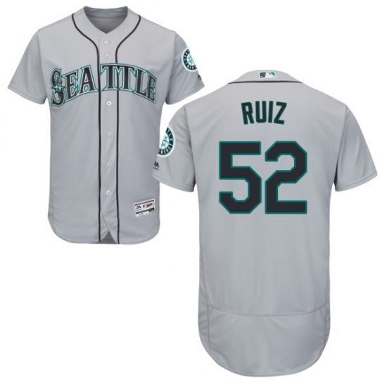 Men's Majestic Seattle Mariners 52 Carlos Ruiz Grey Flexbase Authentic Collection MLB Jersey