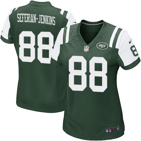 Women's Nike New York Jets 88 Austin Seferian-Jenkins Game Green Team Color NFL Jersey