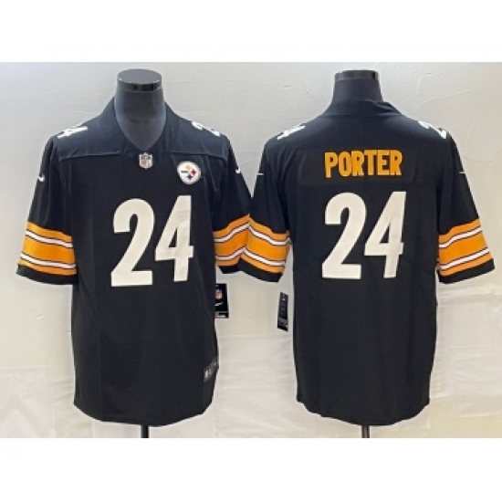 Men's Pittsburgh Steelers 24 Joey Porter Jr. Black 2023 Draft Vapor Untouchable Limited Stitched Jersey
