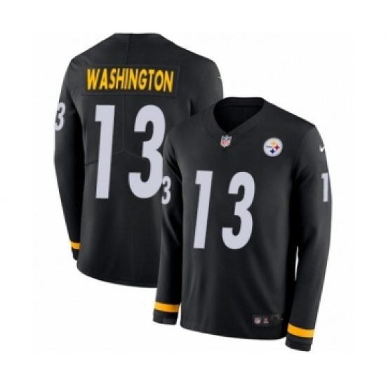 Men's Nike Pittsburgh Steelers 13 James Washington Limited Black Therma Long Sleeve NFL Jersey