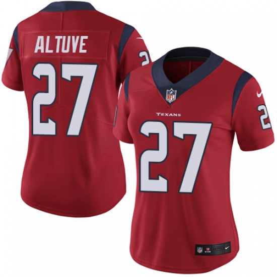 Women's Nike Houston Texans 27 Jose Altuve Elite Red Alternate NFL Jersey