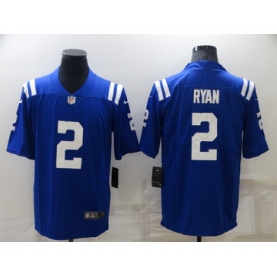 Men's Indianapolis Colts 2 Matt Ryan Blue Vapor Untouchable Limited Stitched Jersey