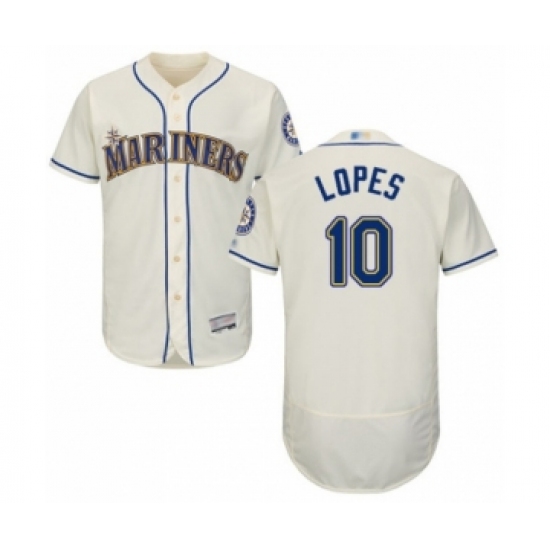Men's Seattle Mariners 10 Tim Lopes Cream Alternate Flex Base Authentic Collection Baseball Player Jersey