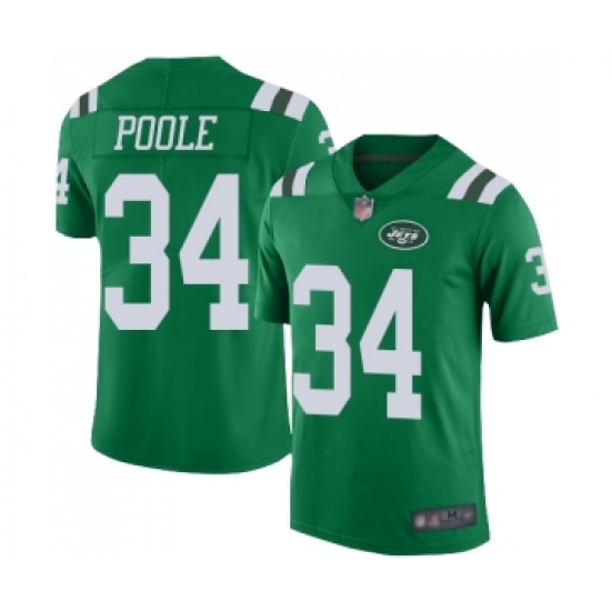 Men's New York Jets 34 Brian Poole Limited Green Rush Vapor Untouchable Football Jersey