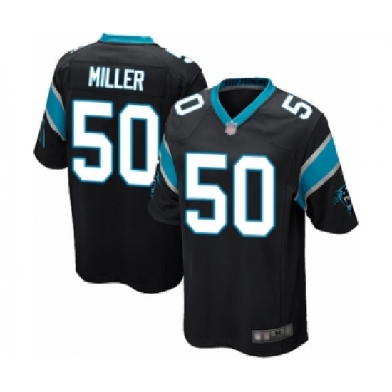 Men's Carolina Panthers 50 Christian Miller Game Black Team Color Football Jersey