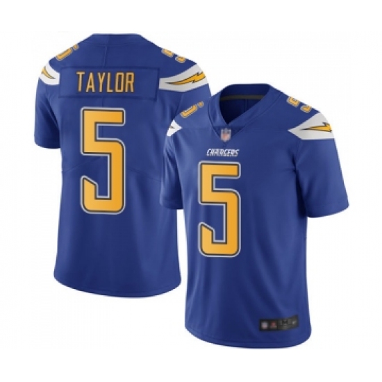 Men's Los Angeles Chargers 5 Tyrod Taylor Limited Electric Blue Rush Vapor Untouchable Football Jersey