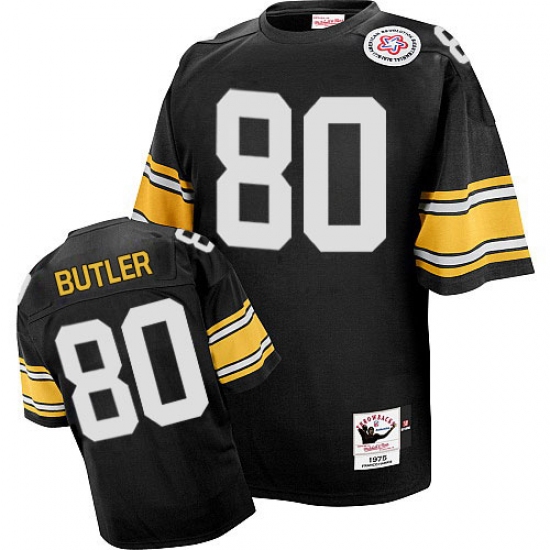 Mitchell And Ness Pittsburgh Steelers 80 Jack Butler Black Team Color Authentic Throwback NFL Jersey