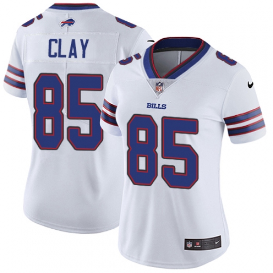 Women's Nike Buffalo Bills 85 Charles Clay White Vapor Untouchable Limited Player NFL Jersey