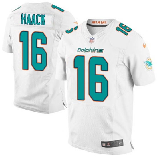 Men's Nike Miami Dolphins 16 Matt Haack Elite White NFL Jersey