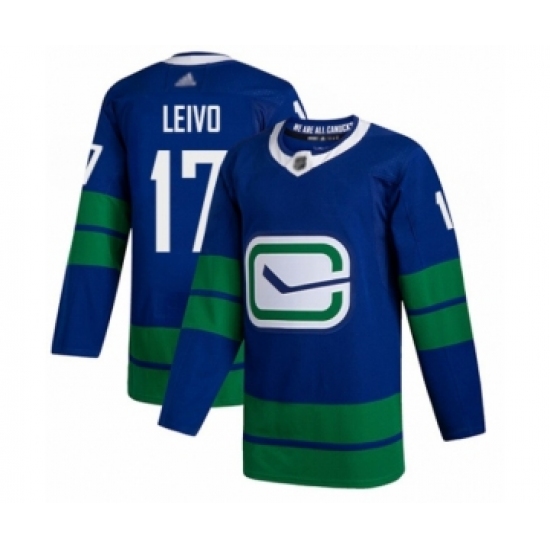 Men's Vancouver Canucks 17 Josh Leivo Authentic Royal Blue Alternate Hockey Jersey