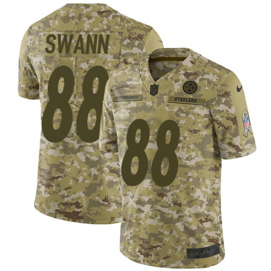 Youth Nike Pittsburgh Steelers 88 Lynn Swann Limited Camo 2018 Salute to Service NFL Jersey