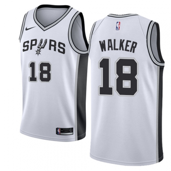Women's Nike San Antonio Spurs 18 Lonnie Walker Swingman White NBA Jersey - Association Edition