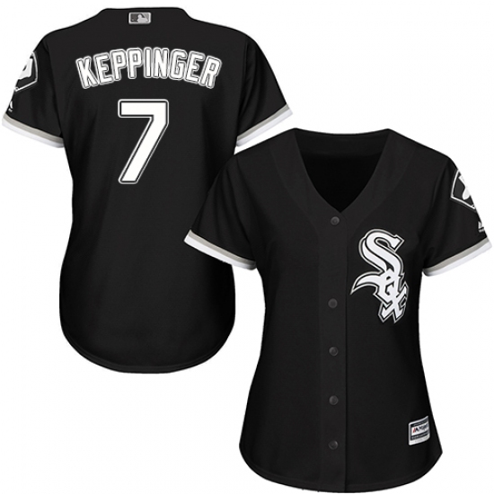Women's Majestic Chicago White Sox 7 Jeff Keppinger Authentic Black Alternate Home Cool Base MLB Jersey