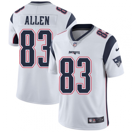 Youth Nike New England Patriots 83 Dwayne Allen White Vapor Untouchable Limited Player NFL Jersey