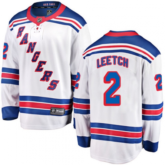 Men's New York Rangers 2 Brian Leetch Fanatics Branded White Away Breakaway NHL Jersey