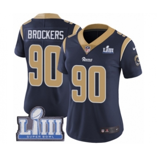 Women's Nike Los Angeles Rams 90 Michael Brockers Navy Blue Team Color Vapor Untouchable Limited Player Super Bowl LIII Bound NFL Jersey