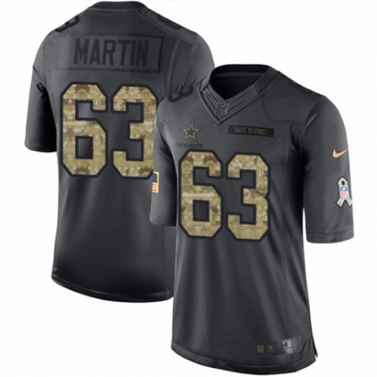 Youth Nike Dallas Cowboys 63 Marcus Martin Limited Black 2016 Salute to Service NFL Jersey