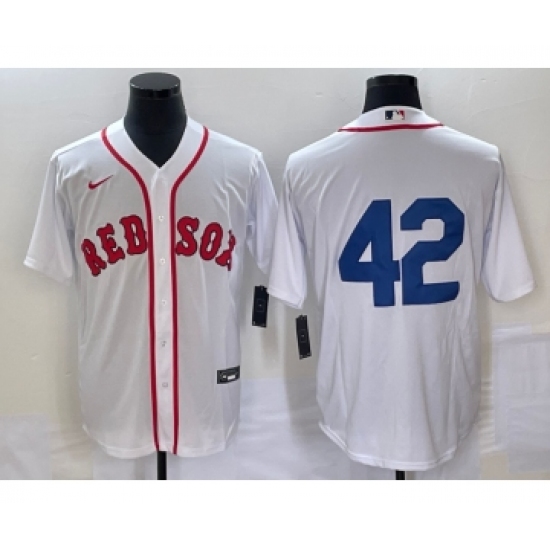Men's Boston Red Sox 42 Jackie Robinson White Cool Base Stitched Baseball Jersey