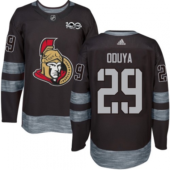 Men's Adidas Ottawa Senators 29 Johnny Oduya Authentic Black 1917-2017 100th Anniversary NHL Jersey