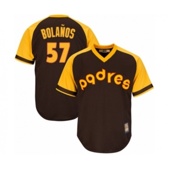 Youth San Diego Padres 57 Ronald Bolanos Authentic Brown Alternate Cooperstown Cool Base Baseball Player Jersey