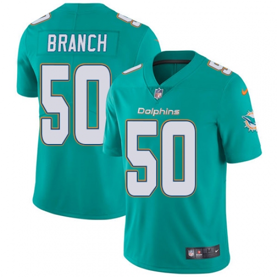 Youth Nike Miami Dolphins 50 Andre Branch Elite Aqua Green Team Color NFL Jersey