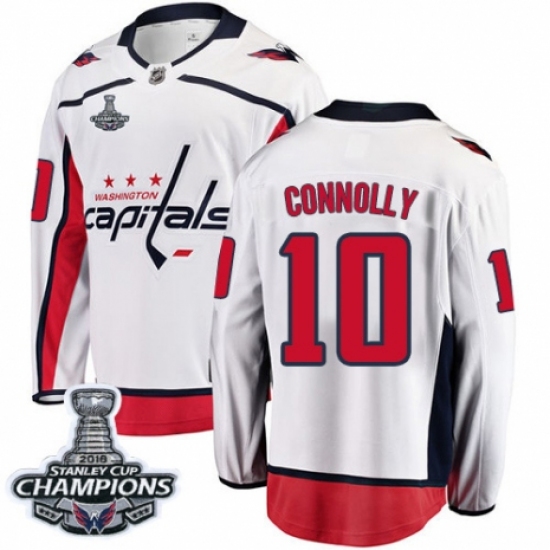Youth Washington Capitals 10 Brett Connolly Fanatics Branded White Away Breakaway 2018 Stanley Cup Final Champions NHL Jersey