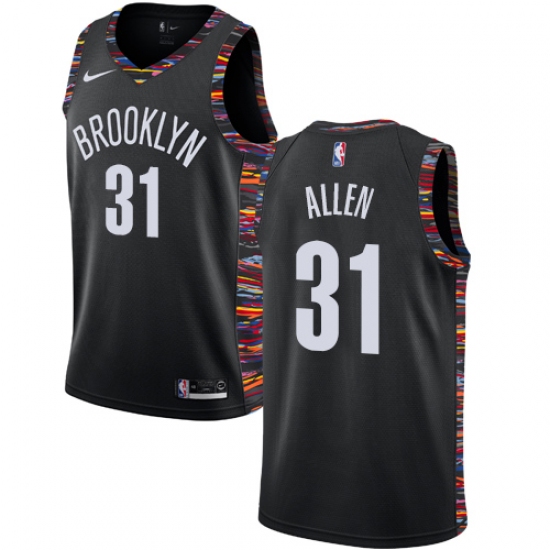 Men's Nike Brooklyn Nets 31 Jarrett Allen Swingman Black NBA Jersey - 2018 19 City Edition