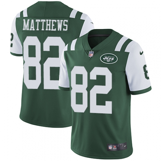 Youth Nike New York Jets 82 Rishard Matthews Green Team Color Vapor Untouchable Limited Player NFL Jersey